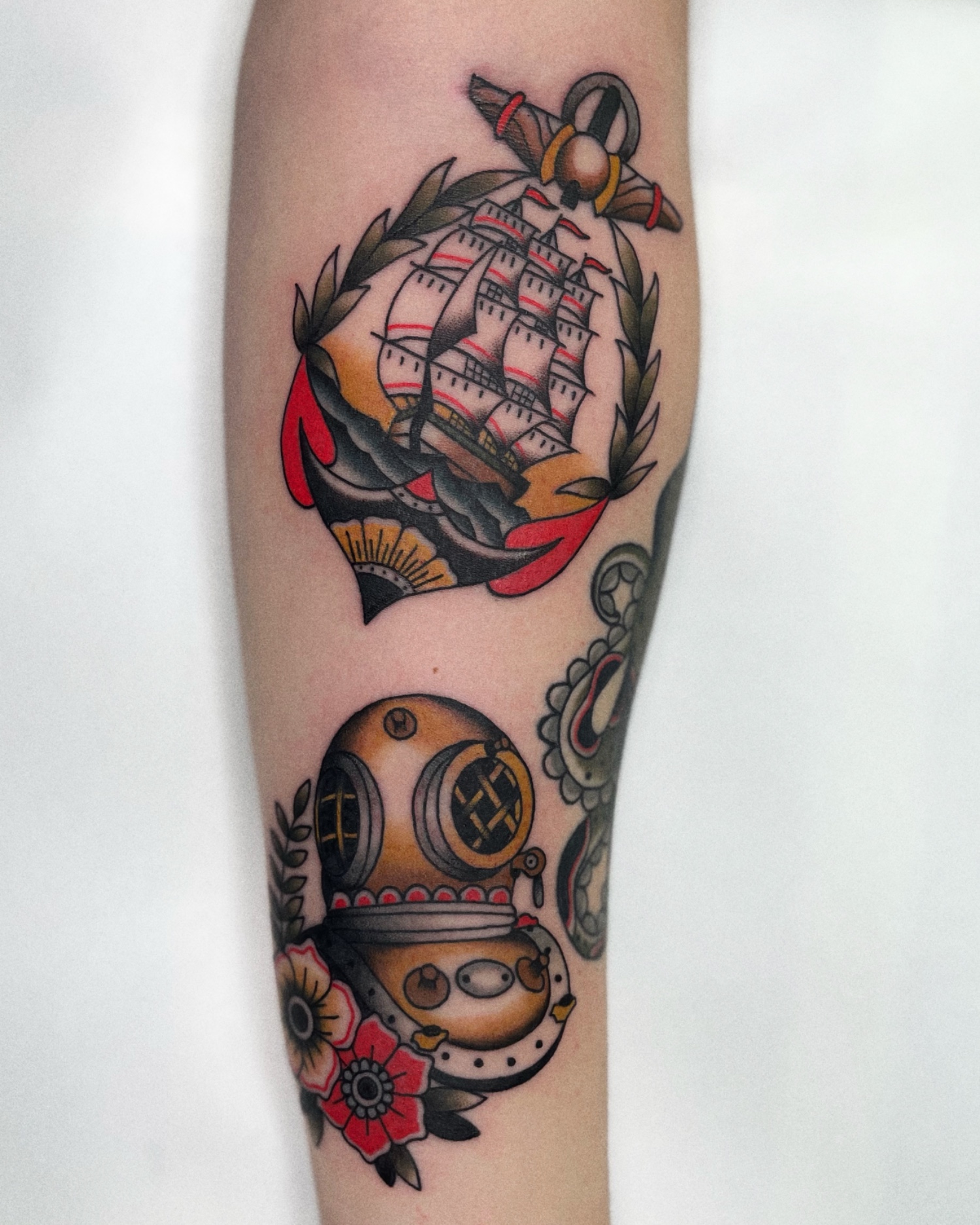 autorski kolorowy oldschool przedramie swiezy 