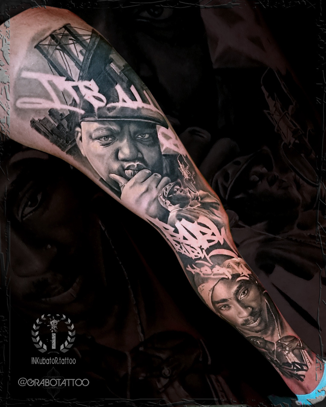 autorski czarno-szary wiele-postaci zagojony 