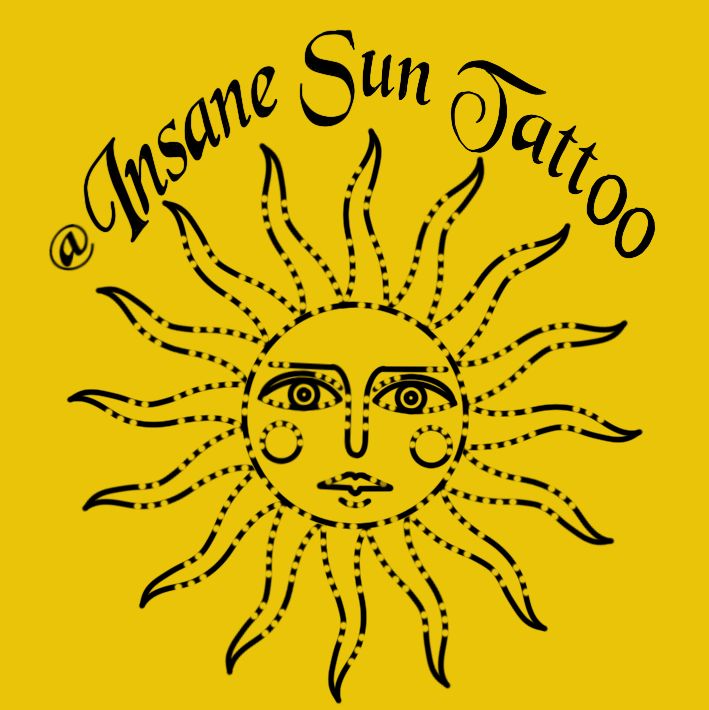 insane-sun-tattoo – inspirowany czarno-szary