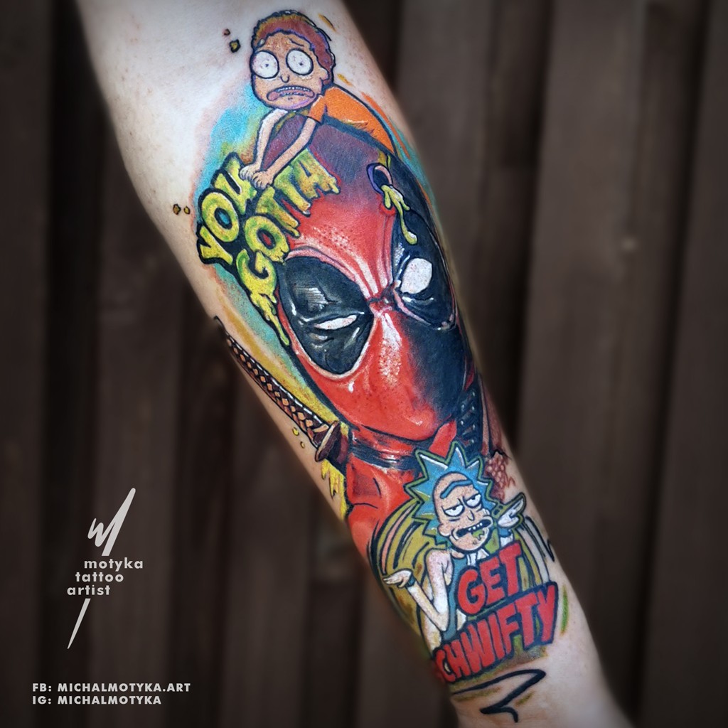 autorski kolorowy komiksowy postacie-realistyczne przedramie surrealizm wiele-postaci 